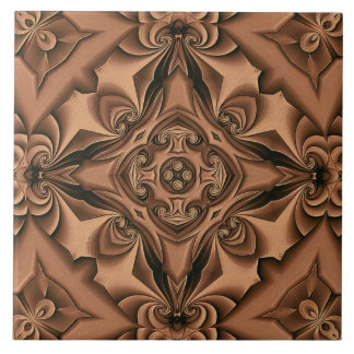 Silk Copper Mandala Tile Tegeltje