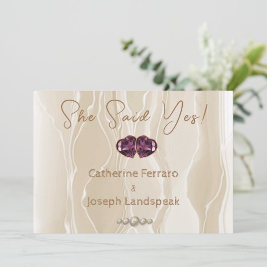 Silk & Cream Glitter White Pearls Save the Date (Staand voorkant)