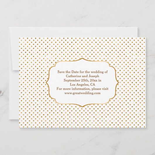 Silk & Cream Glitter White Pearls Save the Date (Achterkant)