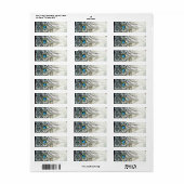 SILK DAMASK GEM blauw wit Etiket (Full Sheet)