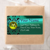 SILK DAMASK GEM geel groen blauw Etiket (Insitu)