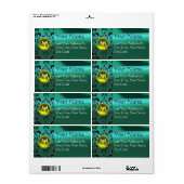 SILK DAMASK GEM geel groen blauw Etiket (Full Sheet)