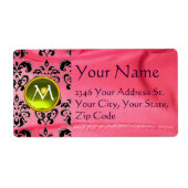 SILK DAMASK GEM geel roze Etiket (Voorkant)