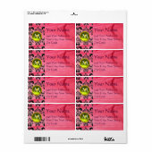 SILK DAMASK GEM geel roze Etiket (Full Sheet)