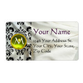 SILK DAMASK GEM geel wit Etiket (Voorkant)