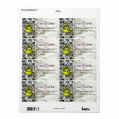 SILK DAMASK GEM geel wit Etiket (Full Sheet)