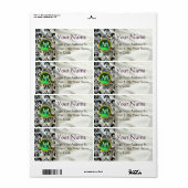 SILK DAMASK GEM green white Etiket (Full Sheet)