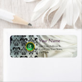 SILK DAMASK GEM green white Etiket (Insitu)