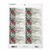 SILK DAMASK GEM rood wit Etiket (Full Sheet)