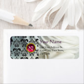 SILK DAMASK GEM roze wit Etiket (Insitu)