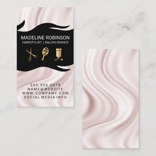 Silk Drapery Stylist Kit | Haar en schoonheid Visitekaartje (Voorkant / Achterkant)