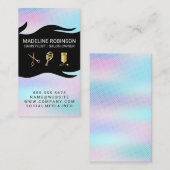 Silk Drapery Stylist Kit | Holografische gradiënt Visitekaartje (Voorkant / Achterkant)