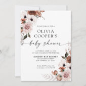 Silk Floral Baby shower Invitation Kaart (Voorkant)