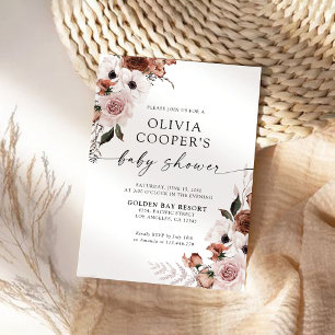 Silk Floral Baby shower Invitation Kaart