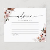 Silk Floral Bridal Shower Advice Card (Achterkant)