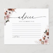 Silk Floral Bridal Shower Advice Card (Voorkant)