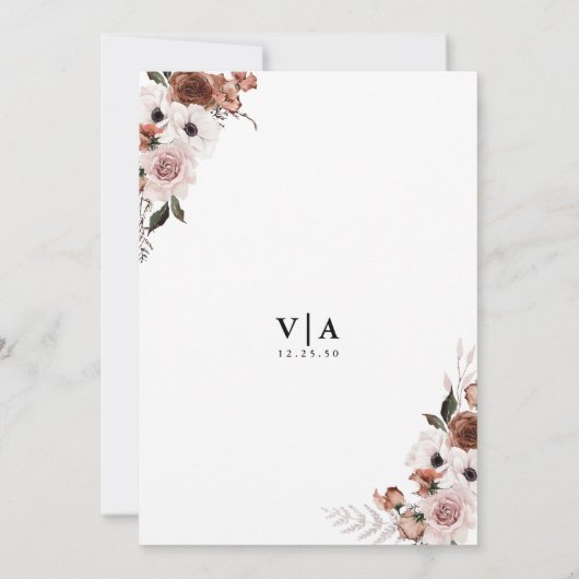 Silk Floral de avond voor de uitnodiging (Achterkant)