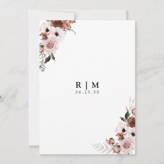 Silk Floral de avond voor de uitnodiging (Achterkant)