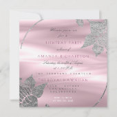 Silk Floral Glam Lily Silver Paarse Birthday Party Kaart (Voorkant)
