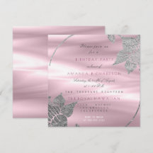 Silk Floral Glam Lily Silver Paarse Birthday Party