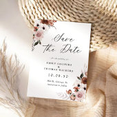 Silk Floral Save The Date Kaart