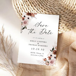 Silk Floral Save The Date Kaart