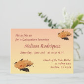 Silk Flowers Quinceanera Uitnodiging (Staand voorkant)