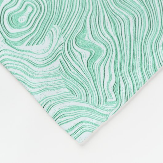 Silk Moire Klein patroon in Mint Green Fleece Deken (Hoek)