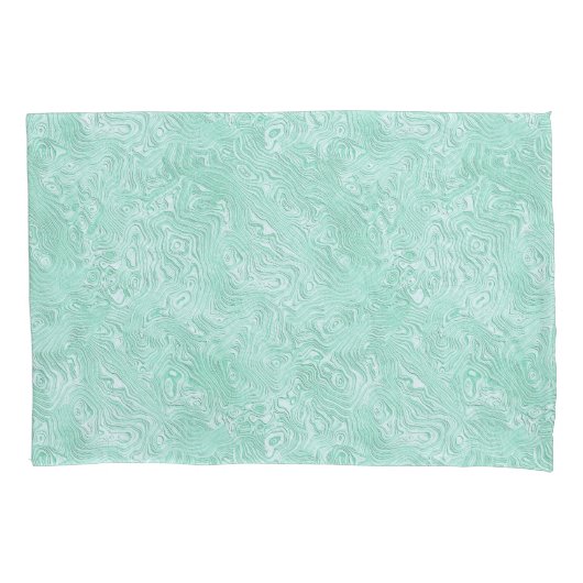 Silk Moire Klein patroon in Mint Green Kussensloop (Voorkant)