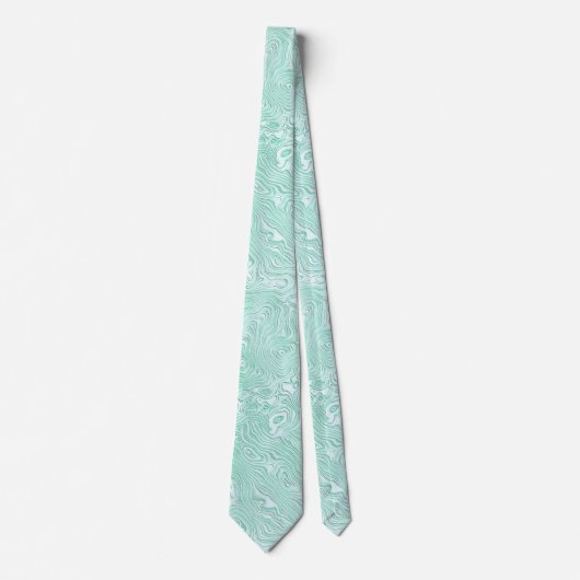 Silk Moire Klein patroon in Mint Green Stropdas (Voorkant)