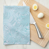 Silk Moire patroon in Bright Aqua Theedoek (Quarter Fold)