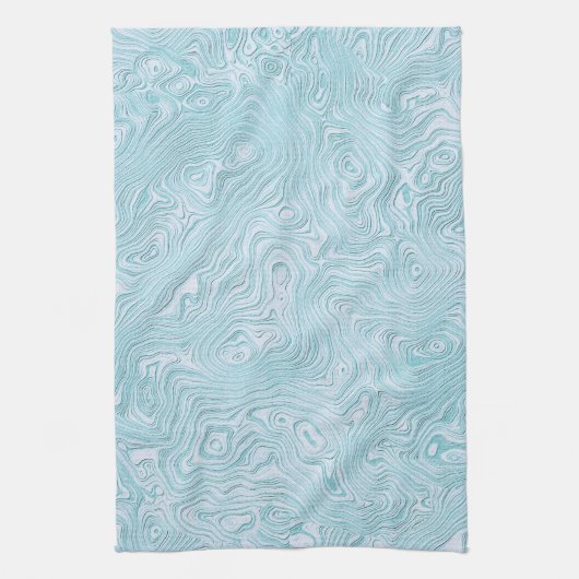 Silk Moire patroon in Bright Aqua Theedoek (Verticaal)