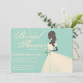 Silk Organza Wedding Gown Bridal Shower Kaart (Staand voorkant)