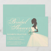 Silk Organza Wedding Gown Bridal Shower Kaart (Voorkant / Achterkant)