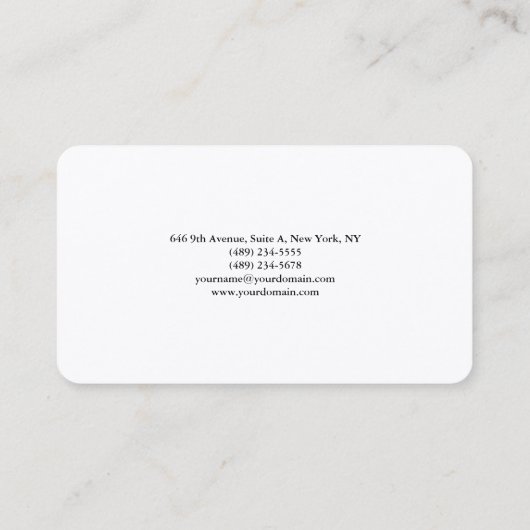 Silk Plain Eenvoudig Zwart Wit Minimaal Handgeschr Visitekaartje (Achterkant)