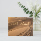 Silk Road Desert Landscape Typography Art Briefkaart (Staand voorkant)