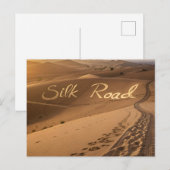 Silk Road Desert Landscape Typography Art Briefkaart (Voorkant / Achterkant)