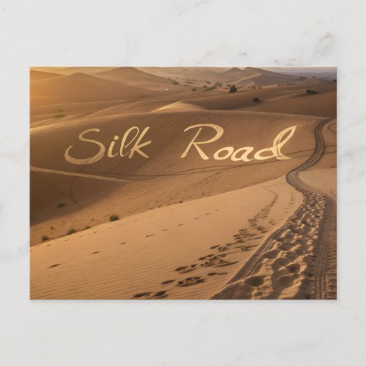 Silk Road Desert Landscape Typography Art Briefkaart (Voorkant)