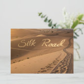 Silk Road Desert Landscape Typography Art Feestdagenkaart (Staand voorkant)
