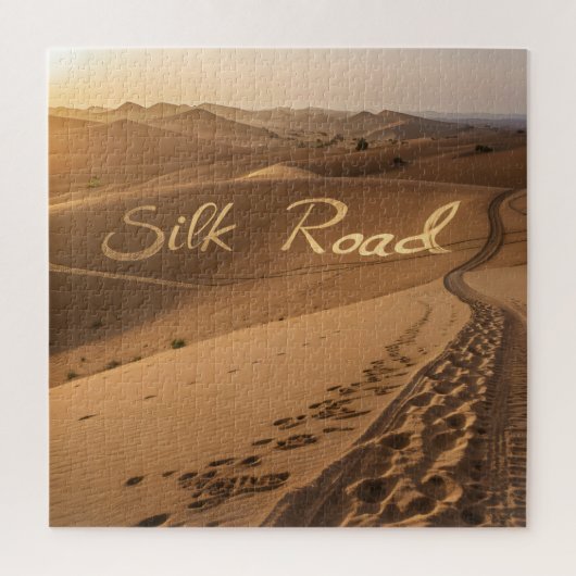 Silk Road Desert Landscape Typography Art Legpuzzel (Verticaal)