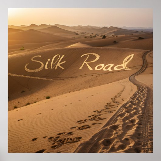 Silk Road Desert Landscape Typography Art Poster (Voorkant)