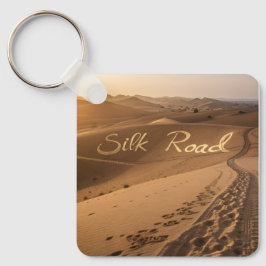 Silk Road Desert Landscape Typography Art Sleutelhanger