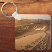 Silk Road Desert Landscape Typography Art Sleutelhanger (Voorkant)