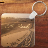 Silk Road Desert Landscape Typography Art Sleutelhanger (Achterkant)