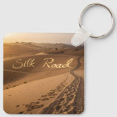 Silk Road Desert Landscape Typography Art Sleutelhanger (Achterkant)