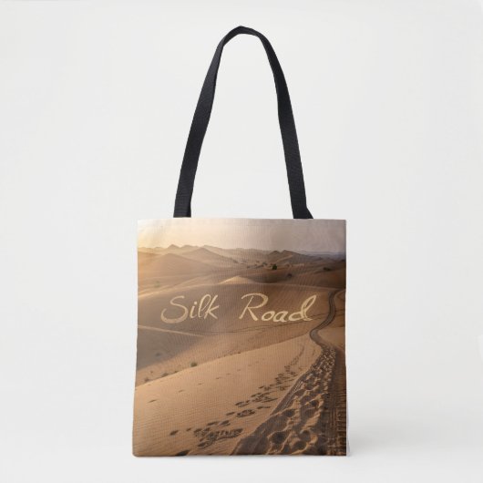 Silk Road Desert Landscape Typography Art Tote Bag (Voorkant)