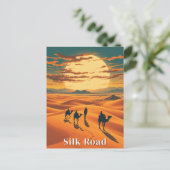 Silk Road Vintage Travel Camel Briefkaart (Staand voorkant)
