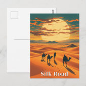 Silk Road Vintage Travel Camel Briefkaart (Voorkant / Achterkant)