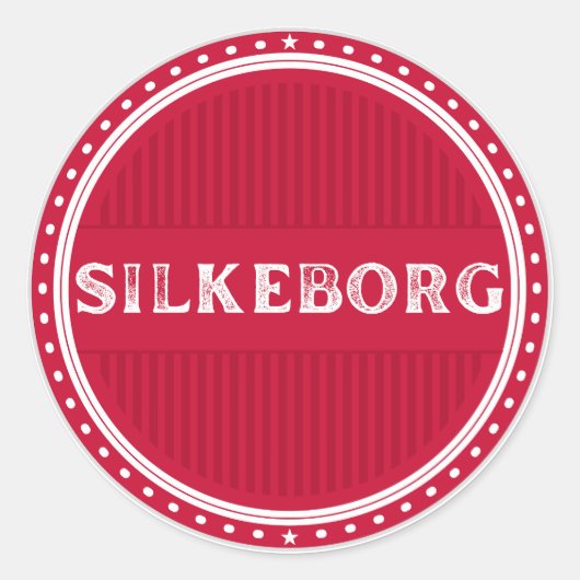 Silkeborg City Pride Embleem – Deense identiteit Ronde Sticker (Voorkant)
