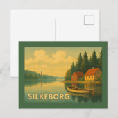 Silkeborg Denemarken Meer Briefkaart (Voorkant / Achterkant)